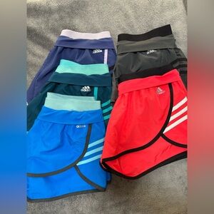 Five Pairs Roll-Waist Adidas Running Shorts